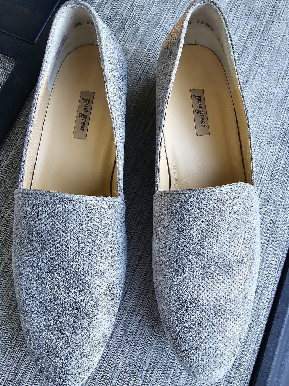 Paul Green Perry Perforated Metallic Loafers Silver Size UK 4.5 US 7